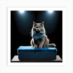 Cat On A Box 1 Art Print