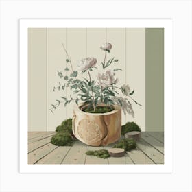 Peonies In A Pot 1 Art Print