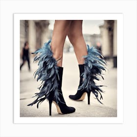 Shoe designs ,feather Art Print