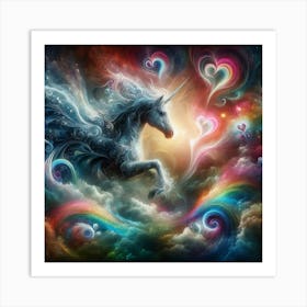 Unicorn In The Clouds 2 Art Print