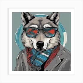 Wolf In Glasses Art Print