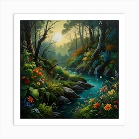 River In The Forest Art Print