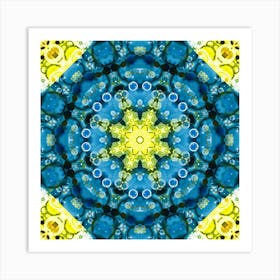 Abstract Blue Yellow Mandala Of Ukraine 2 Art Print