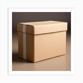 Mock Up Blank Box Parcel Cardboard Customizable Template Unprinted Clean Simple Minimalis (21) Art Print