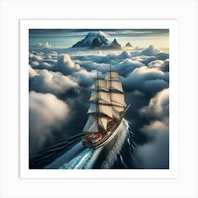 Sailing Ship In The Clouds 3 Art Print