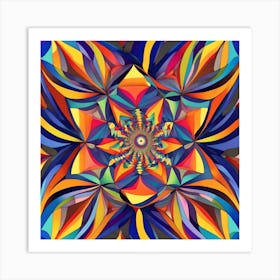 Abstract Psychedelic Flower Art Print