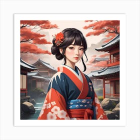 Japanese Girl Art Print