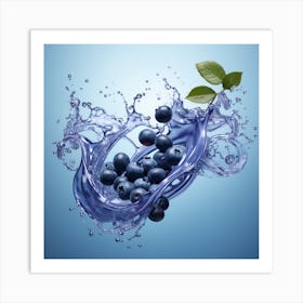 Blueberry Splash Art Print