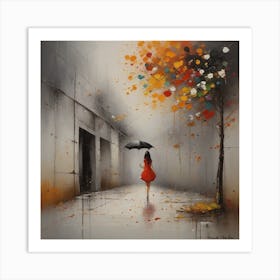 Woman With Umbrella Art Print