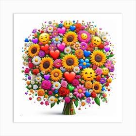 Emoji Tree Art Print