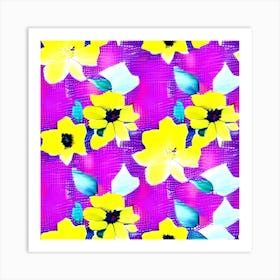 Purple And Yellow Flowers Art Print