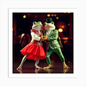 Firefly Frogs, Dancing, Tango, Female Frog, Male Frog, Argentine Restaurant, Matching Clothes, Livel (10) Art Print