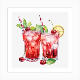 Cherry Cocktail 2 Art Print