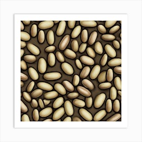 Chocolate Beans Seamless Pattern Art Print