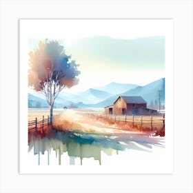 Watercolor Landscape Painting 66 Art Print