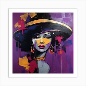 African Woman In Hat Art Print