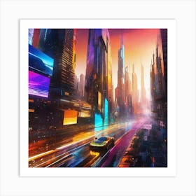 Futuristic City 113 Art Print