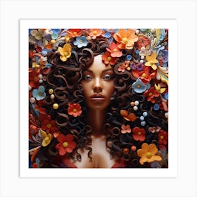 Flower Woman Art Print