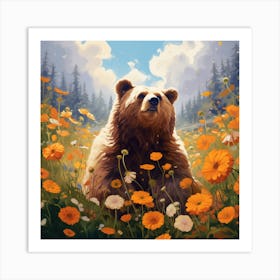 Bear In The Meadow Art Print