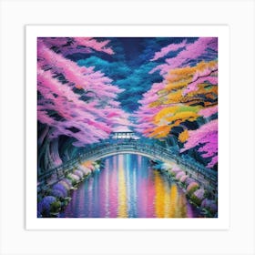 Sakura Bridge 4 Art Print