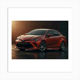 Default A Red Colour Car Which Is Toyota Corolla Model Realist 0 (1) Art Print