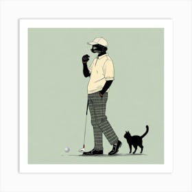 Golf cat Art Print