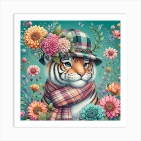 Tiger In A Hat Art Print