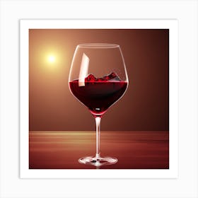 Red Wine In A Glass Art Print