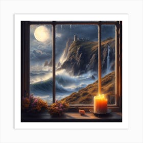 Stormy Sea Window Art Print