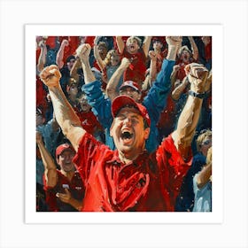 A Sports Fans Cheering Oil Painting Illustration 1718674763 2 Art Print