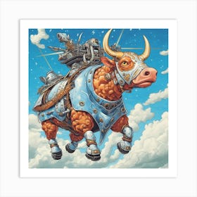 Bull On The Sky Art Print