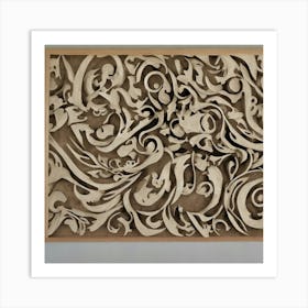 Abstract Woodcut Art Print