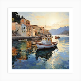 Boats In The Harbor Art Print