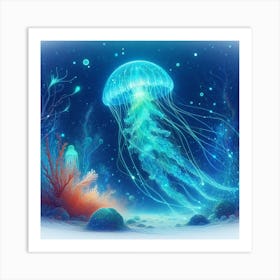 Jellyfish In The Sea Art Print