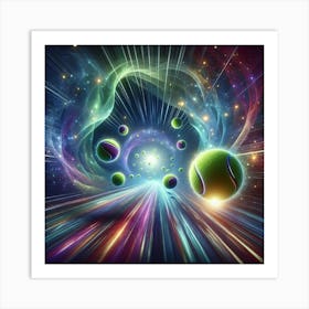 Tennis Balls In Space Art Print