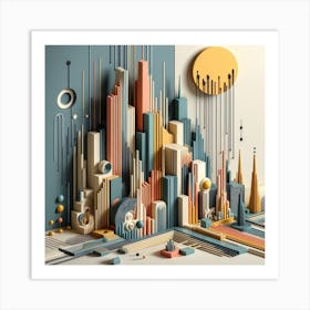 3d Cityscape Art Print