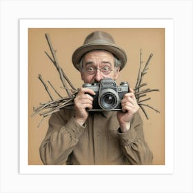 Man With Camera Art Print