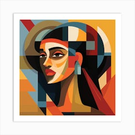 Cubism Ecuadorian Woman 03 Art Print