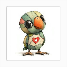 Parrot With A Heart 1 Poster