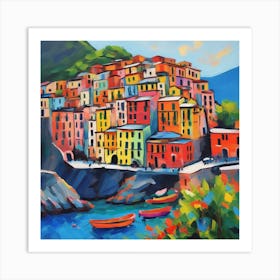 Cinque Terre Italy Depicted Art Print