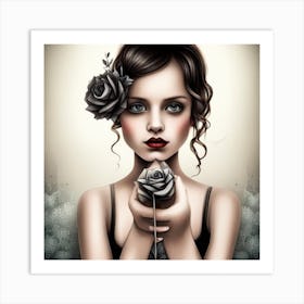 Pretty Goth Girl Art Print