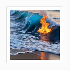 Fire In The Ocean 11 Art Print