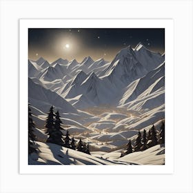 Night In The Mountains 10 Art Print