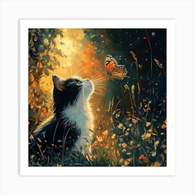 Butterfly Cat 3 Art Print