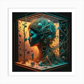 Woman In A Box Art Print