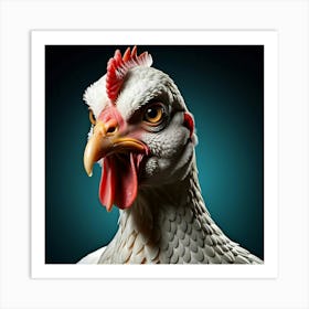 Human Chicken Face Hybrid Avian Anthropomorphic Humanoid Fowl Transformation Fantasy Ficti (1) Art Print