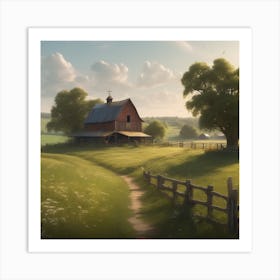 Barn In The Countryside 6 Art Print