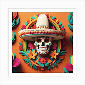 Day Of The Dead Skull 114 Art Print