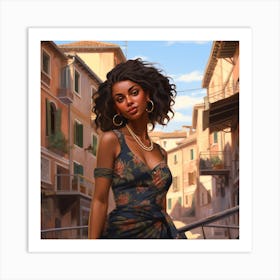 Black Girl In A Dress Art Print