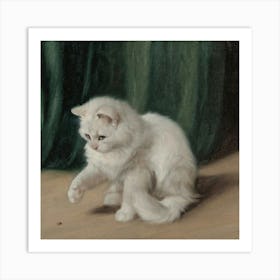 White Cat Art Print